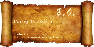 Borhy Oszkár névjegykártya